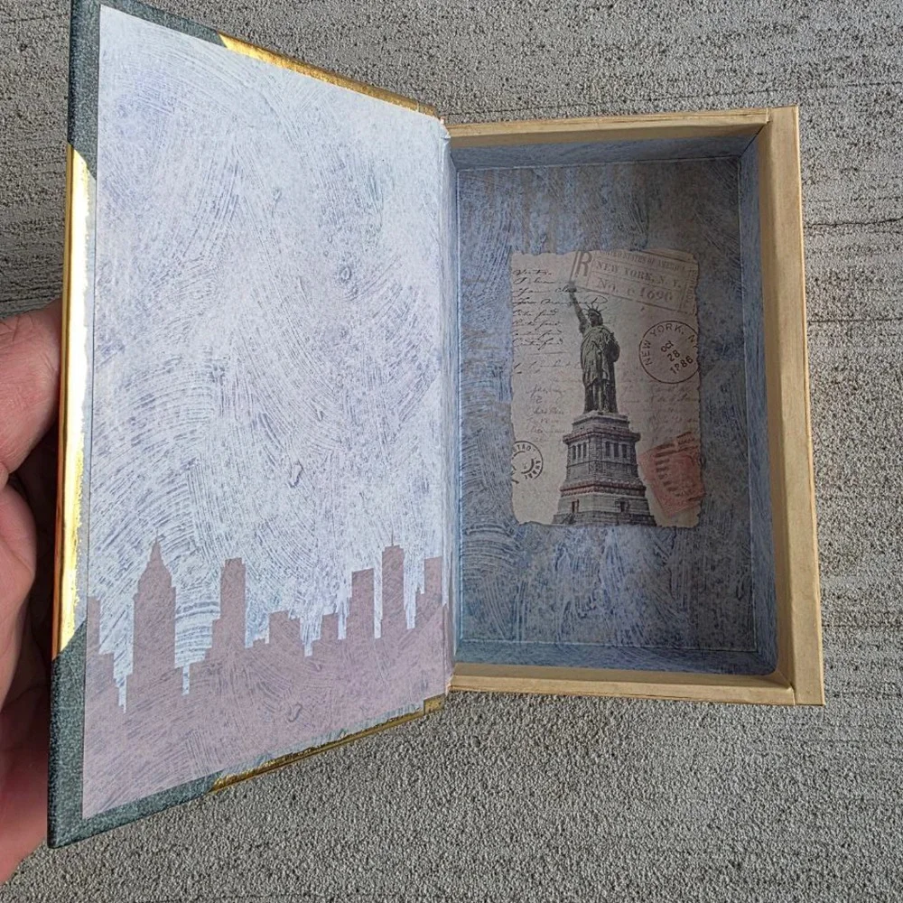 Vintage Style New York Decorative Book Storage Box | Statue of Liberty | 6.5 in
